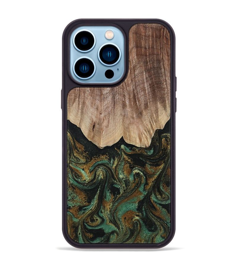 iPhone 14 Pro Max Wood Phone Case - Kelsea (Green, 809585)