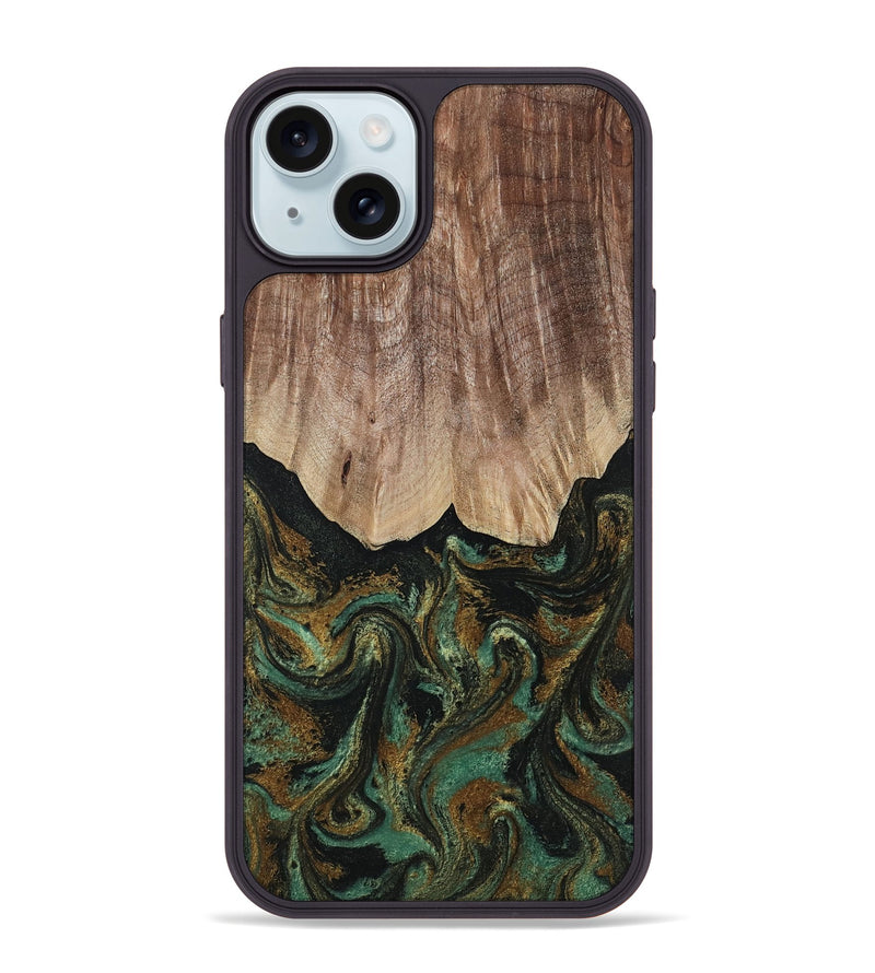 iPhone 15 Plus Wood Phone Case - Kelsea (Green, 809585)