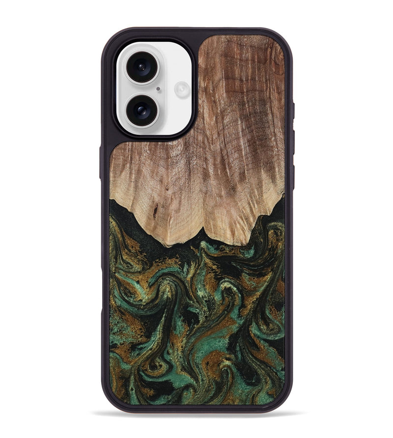 iPhone 16 Plus Wood Phone Case - Kelsea (Green, 809585)