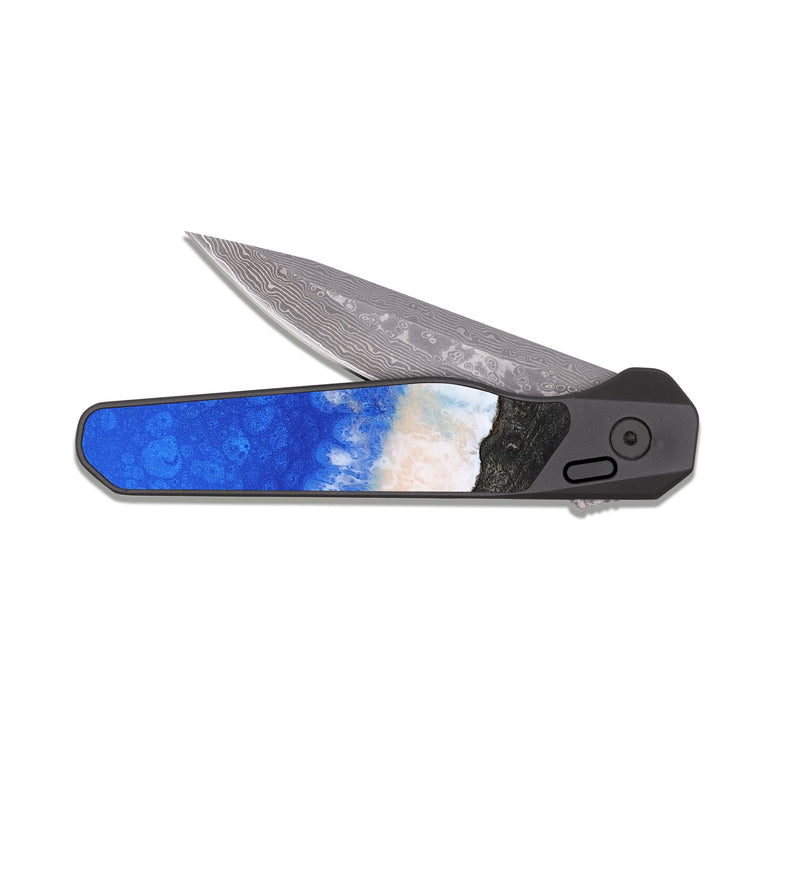 EDC Dark Damascus Wood Pocket Knife - Alena (Coastal, 809632)