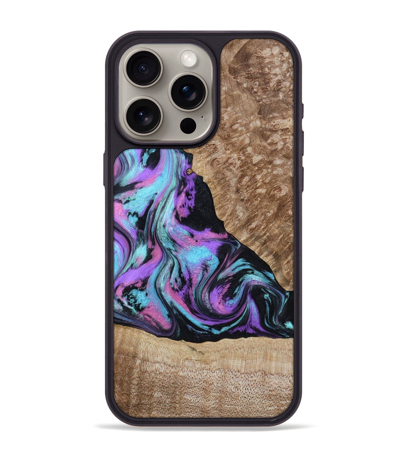 iPhone 15 Pro Max Wood Phone Case - Lon (Purple, 809666)