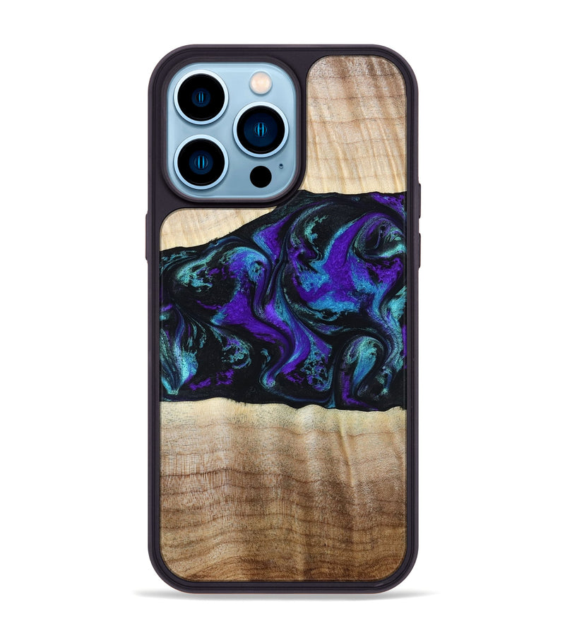iPhone 14 Pro Max Wood Phone Case - Monroe (Purple, 809672)
