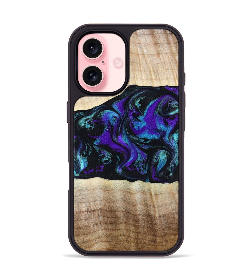 iPhone 16 Wood Phone Case - Monroe (Purple, 809672)