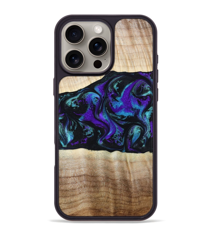 iPhone 16 Pro Max Wood Phone Case - Monroe (Purple, 809672)