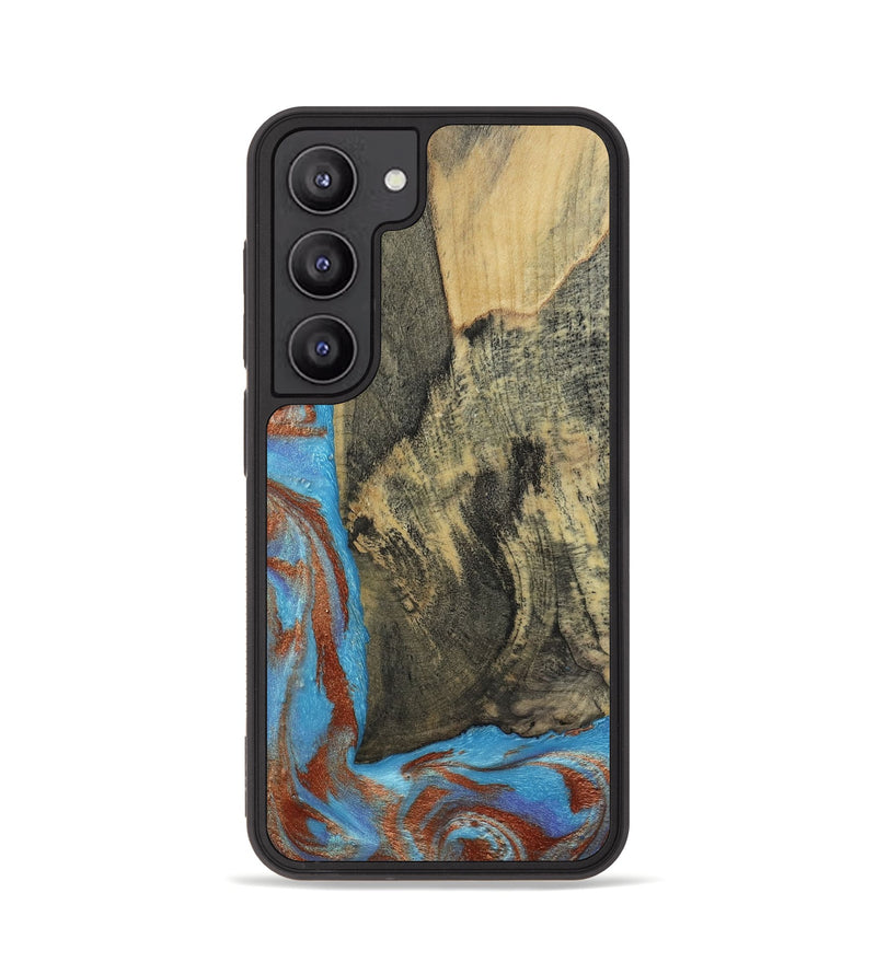 Galaxy S23 Wood Phone Case - Ivette (Teal & Gold, 809691)