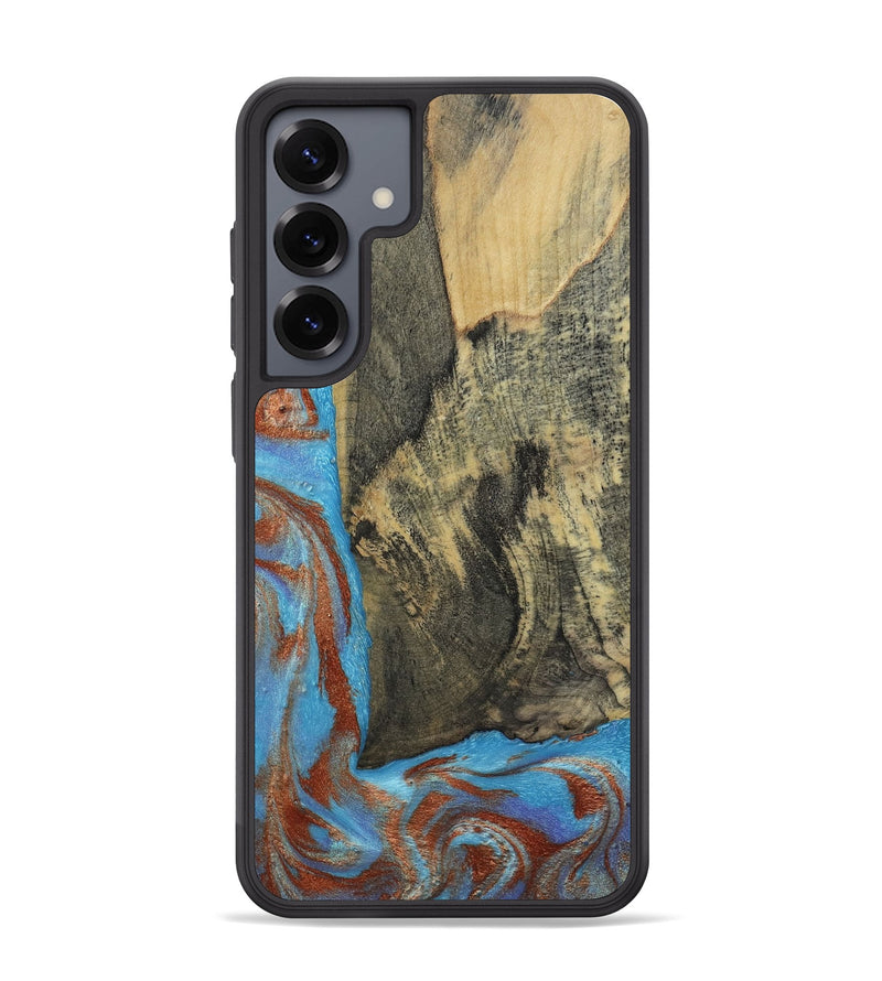 Galaxy S25 Plus Wood Phone Case - Ivette (Teal & Gold, 809691)