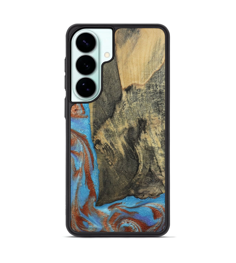 Galaxy S26 Plus Wood Phone Case - Ivette (Teal & Gold, 809691)
