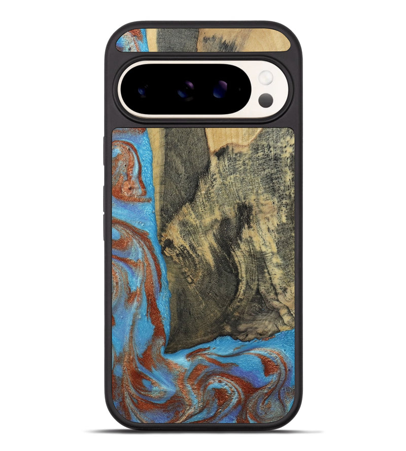Pixel 9 Pro XL Wood Phone Case - Ivette (Teal & Gold, 809691)