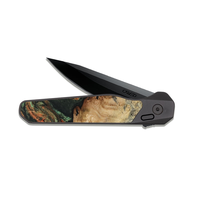 EDC Dark Slate Wood Pocket Knife - Erika (Green, 809748)
