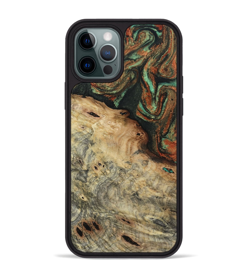 iPhone 12 Pro Max Wood Phone Case - Erika (Green, 809748)