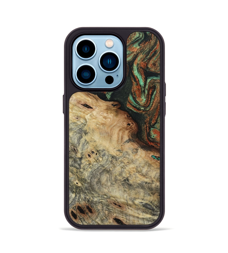 iPhone 14 Pro Wood Phone Case - Erika (Green, 809748)