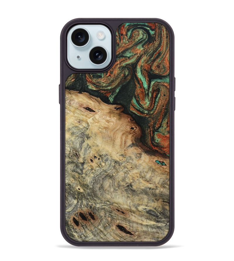 iPhone 15 Plus Wood Phone Case - Erika (Green, 809748)