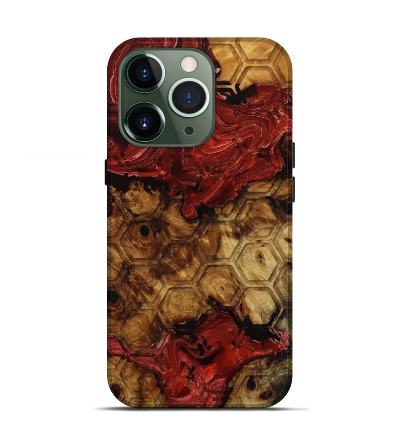 iPhone 13 Pro Wood Live Edge Phone Case - Pansy (Pattern, 809777)