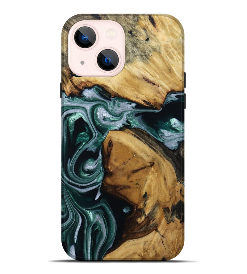 iPhone 14 Plus Wood Live Edge Phone Case - Stella (Green, 809781)