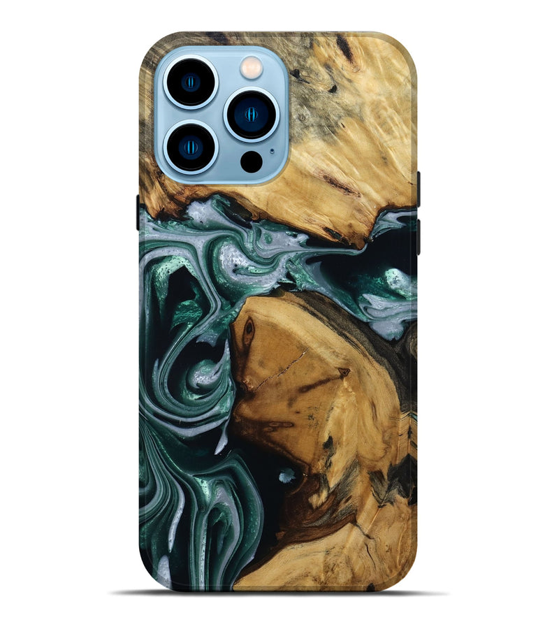 iPhone 14 Pro Max Wood Live Edge Phone Case - Stella (Green, 809781)