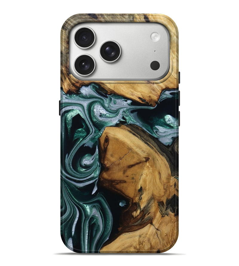 iPhone 17 Pro Max Wood Live Edge Phone Case - Stella (Green, 809781)