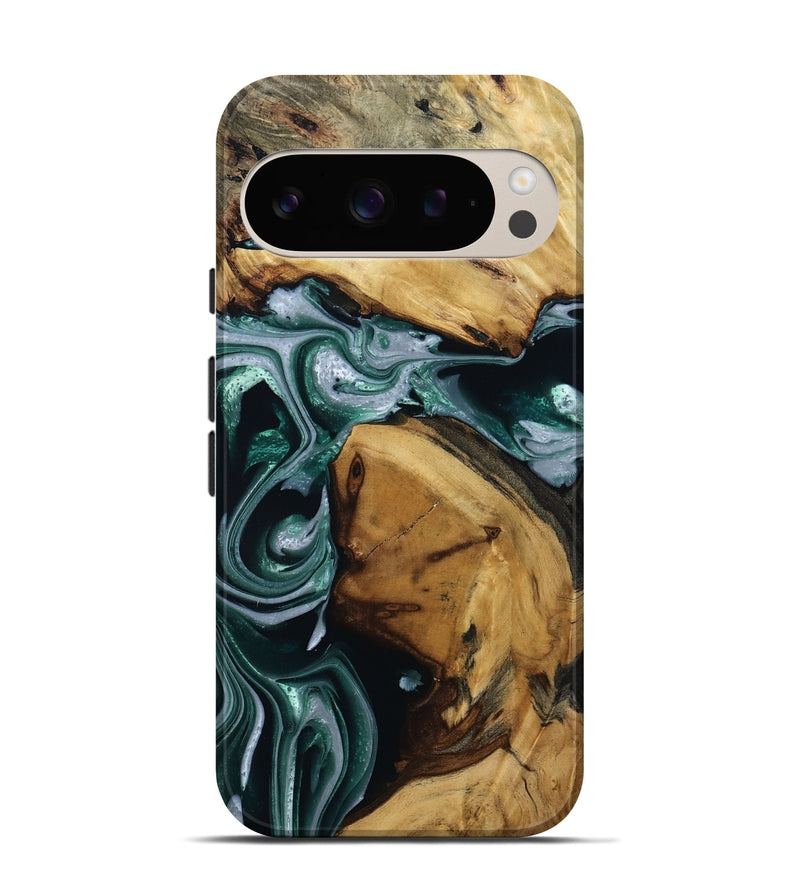 Pixel 9 Pro Wood Live Edge Phone Case - Stella (Green, 809781)