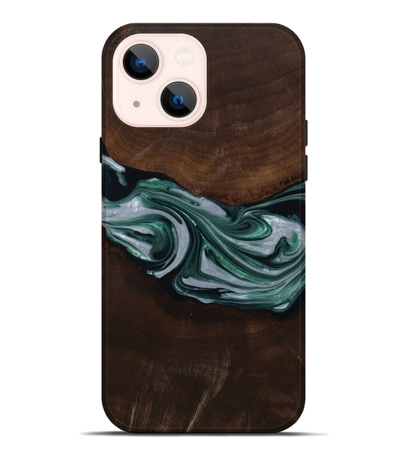 iPhone 14 Plus Wood Live Edge Phone Case - Milan (Green, 809790)