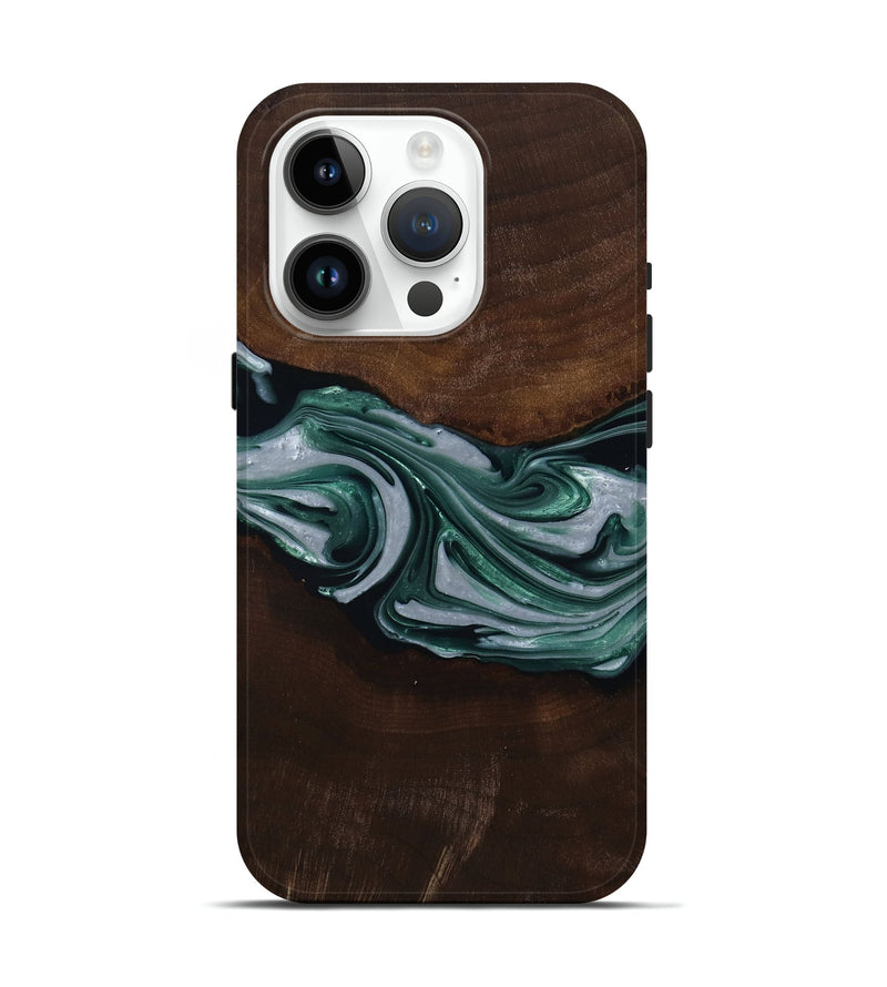 iPhone 15 Pro Wood Live Edge Phone Case - Milan (Green, 809790)