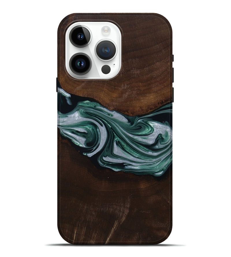 iPhone 15 Pro Max Wood Live Edge Phone Case - Milan (Green, 809790)