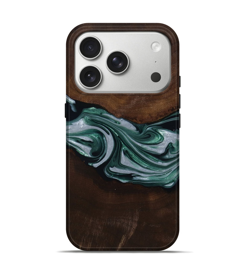 iPhone 17 Pro Wood Live Edge Phone Case - Milan (Green, 809790)