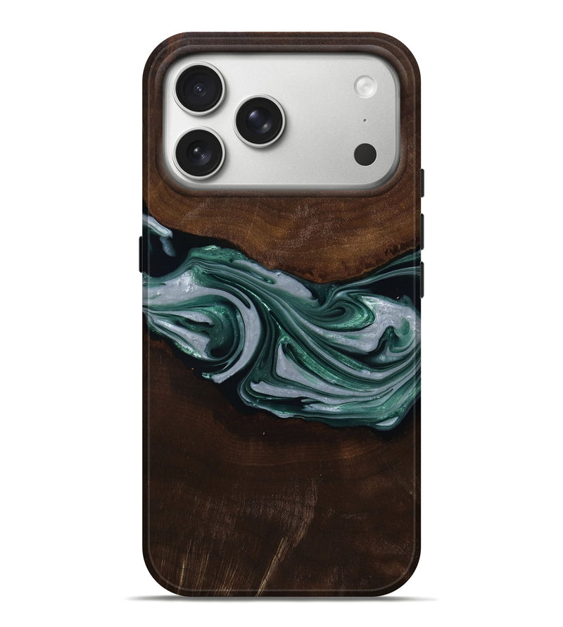 iPhone 17 Pro Max Wood Live Edge Phone Case - Milan (Green, 809790)