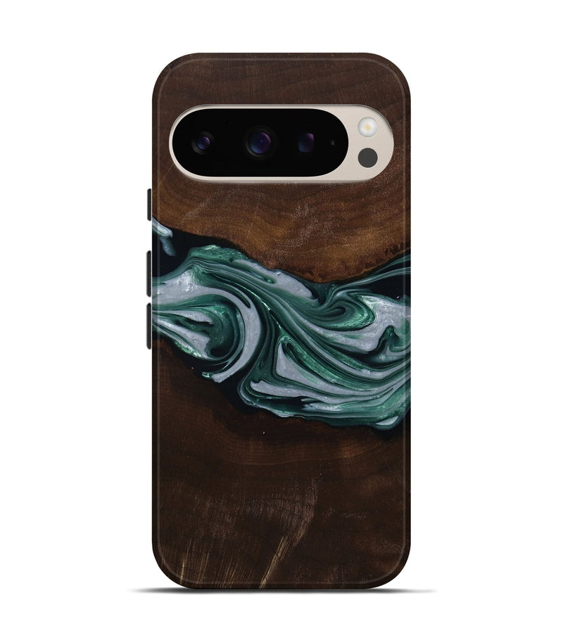 Pixel 9 Pro Wood Live Edge Phone Case - Milan (Green, 809790)