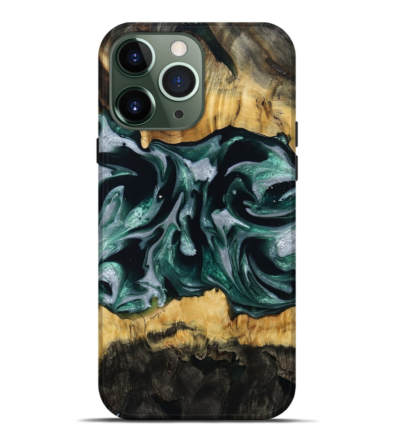 iPhone 13 Pro Max Wood Live Edge Phone Case - Linnie (Green, 809792)