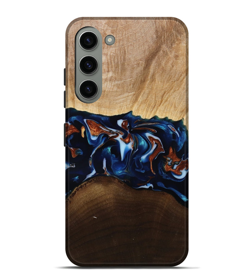 Galaxy S23 Plus Wood Live Edge Phone Case - Jeromy (Teal & Gold, 809797)