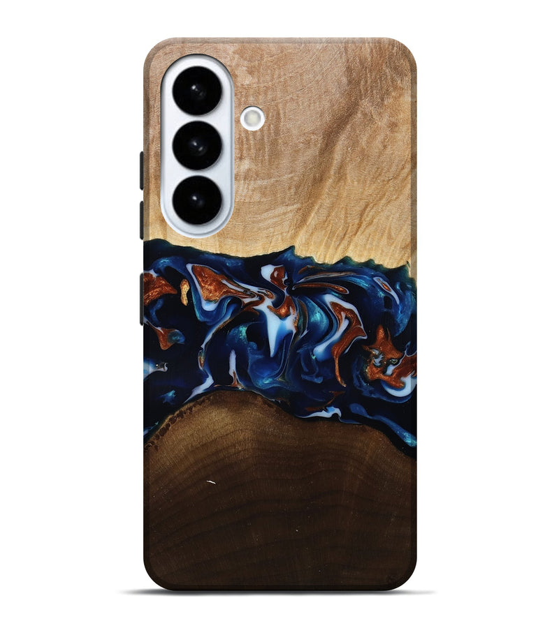 Galaxy S26 Plus Wood Live Edge Phone Case - Jeromy (Teal & Gold, 809797)