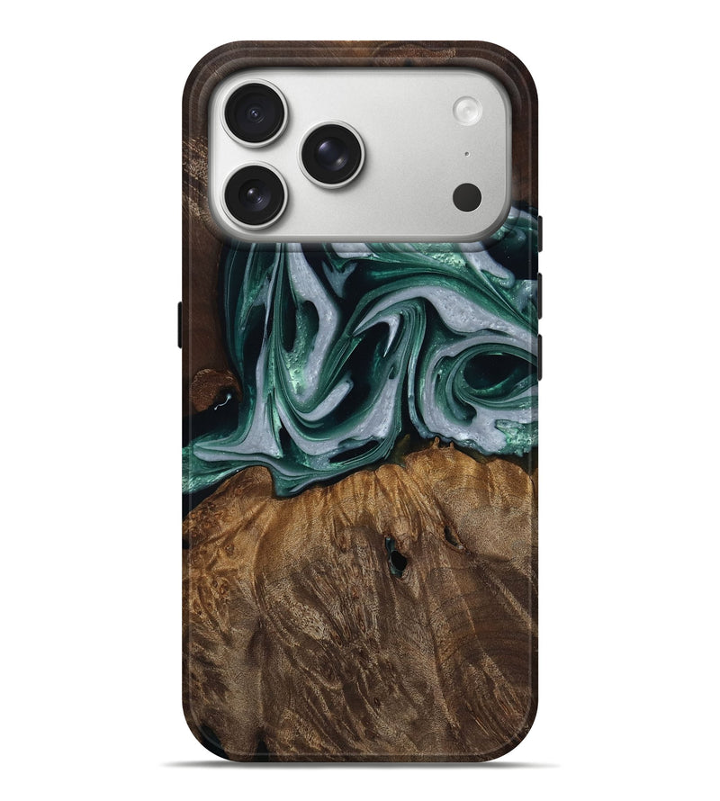 iPhone 17 Pro Max Wood Live Edge Phone Case - Delano (Green, 809799)