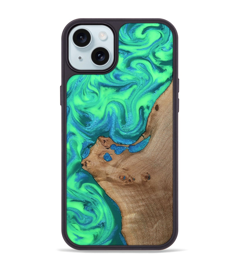 iPhone 15 Plus Wood Phone Case - Cleo (Ombre, 809803)