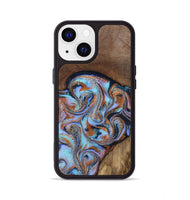 iPhone 13 Wood Phone Case - Ezrah (Teal & Gold, 809816)