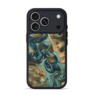 iPhone 17 Pro Wood Phone Case - Ryker (Teal & Gold, 809817)