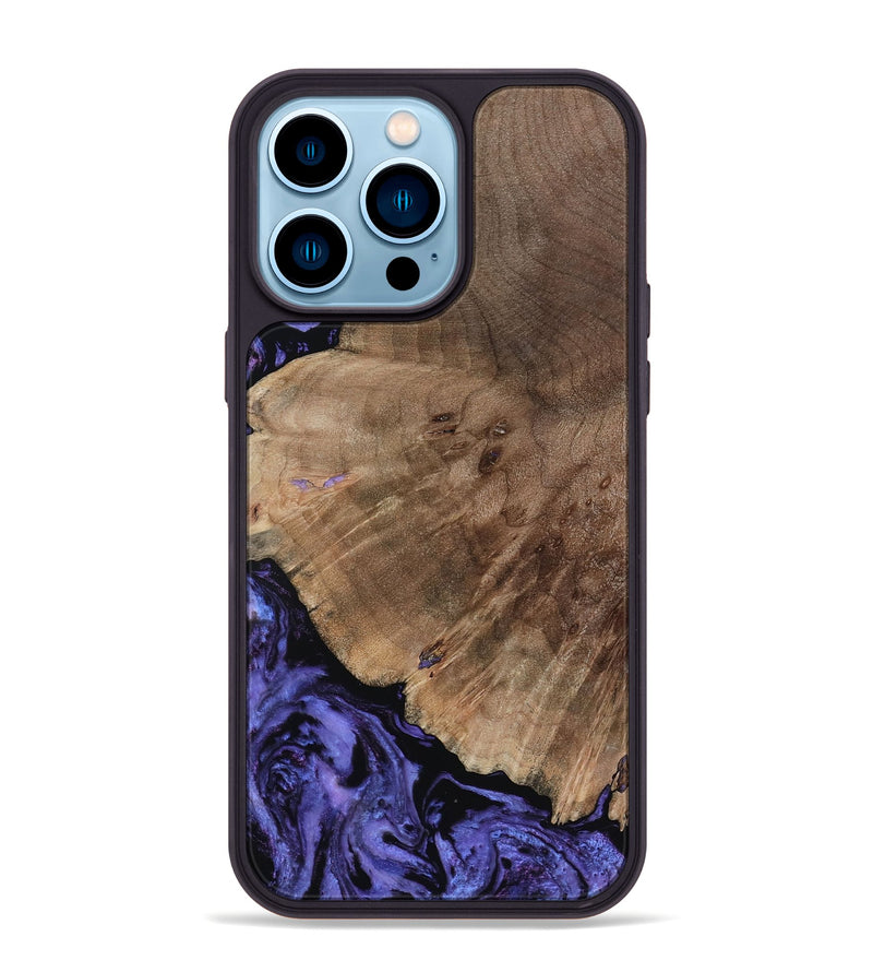 iPhone 14 Pro Max Wood Phone Case - Hans (Purple, 809819)