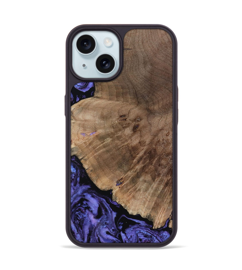 iPhone 15 Wood Phone Case - Hans (Purple, 809819)