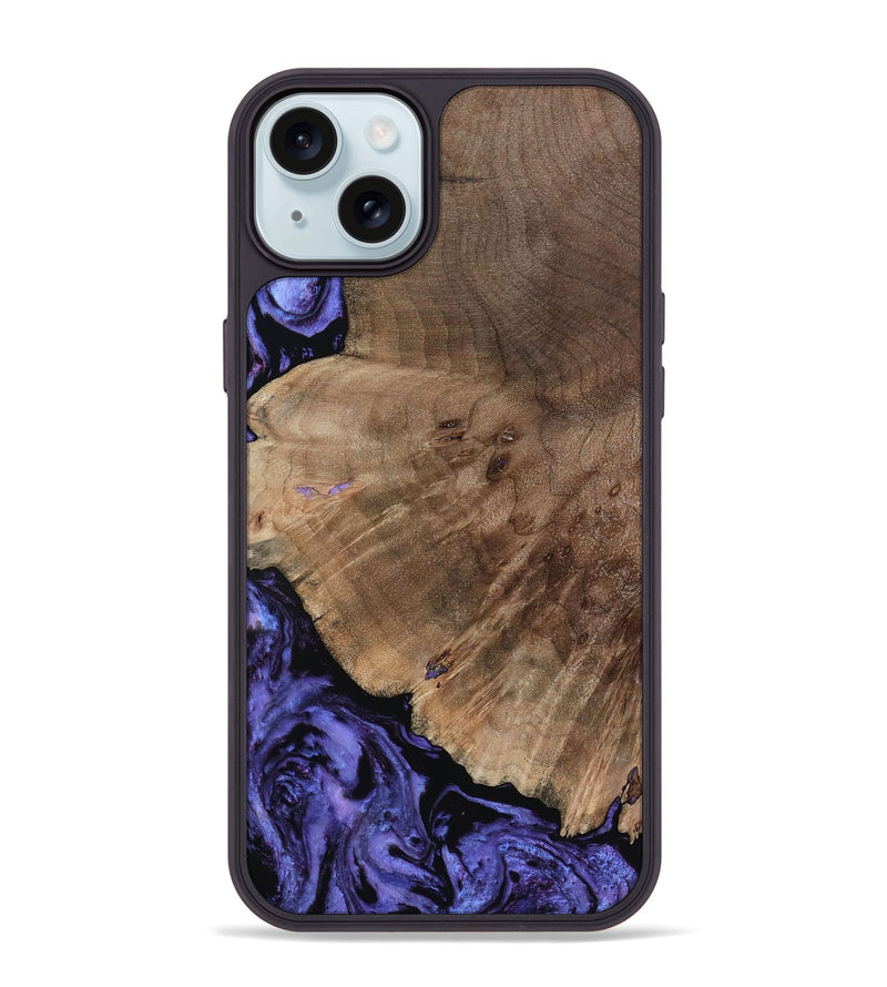 iPhone 15 Plus Wood Phone Case - Hans (Purple, 809819)