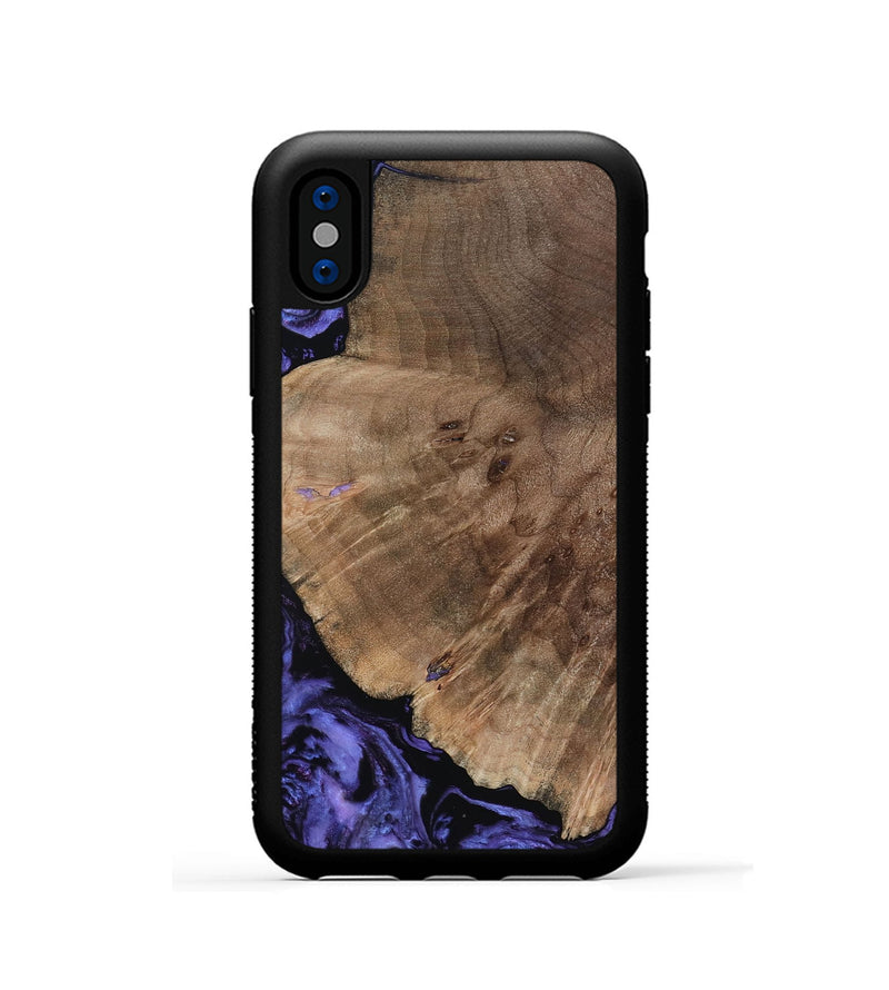 iPhone Xs Wood Phone Case - Hans (Purple, 809819)