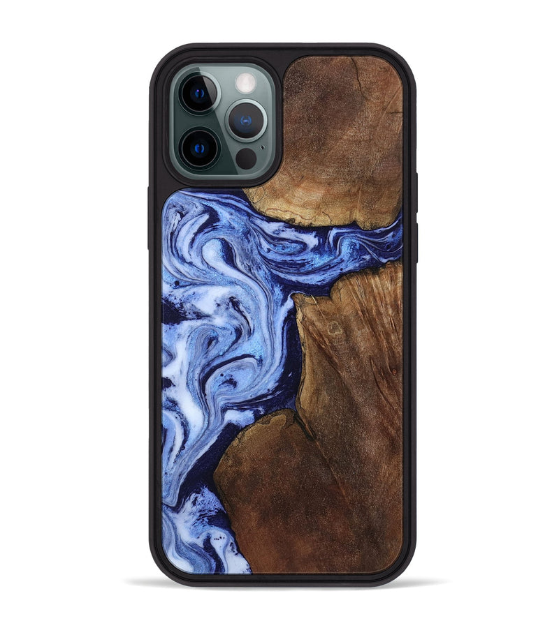 iPhone 12 Pro Max Wood Phone Case - Kellie (Blue, 809828)