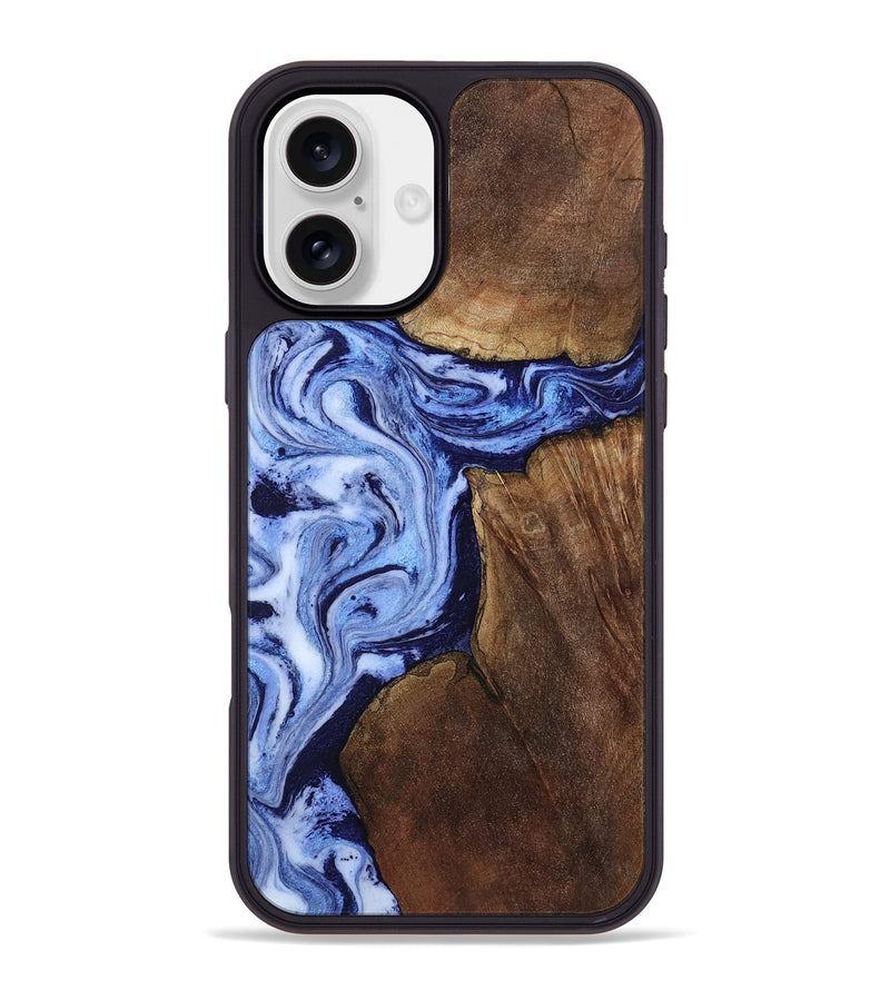 iPhone 16 Plus Wood Phone Case - Kellie (Blue, 809828)