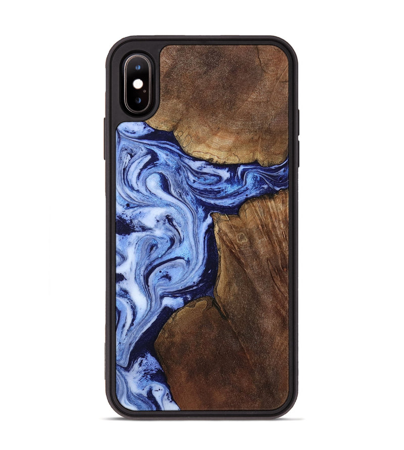iPhone Xs Max Wood Phone Case - Kellie (Blue, 809828)