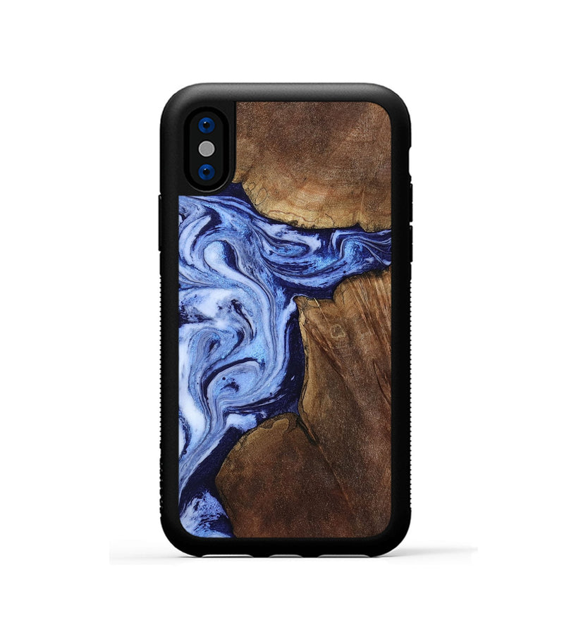 iPhone Xs Wood Phone Case - Kellie (Blue, 809828)