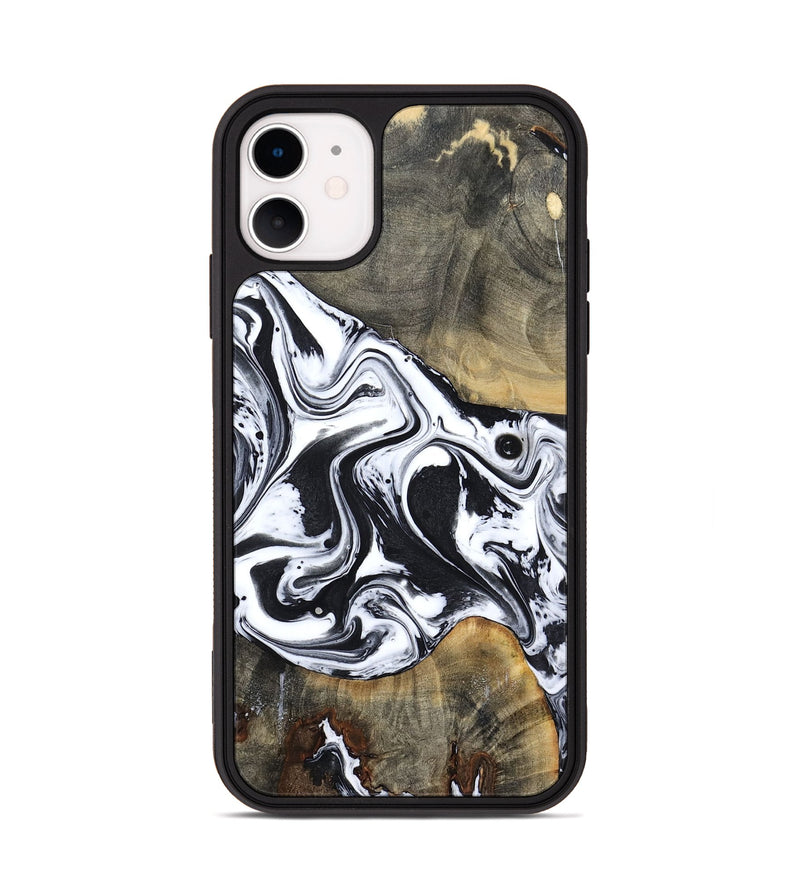 iPhone 11 Wood Phone Case - Lorrie (Black & White, 809894)