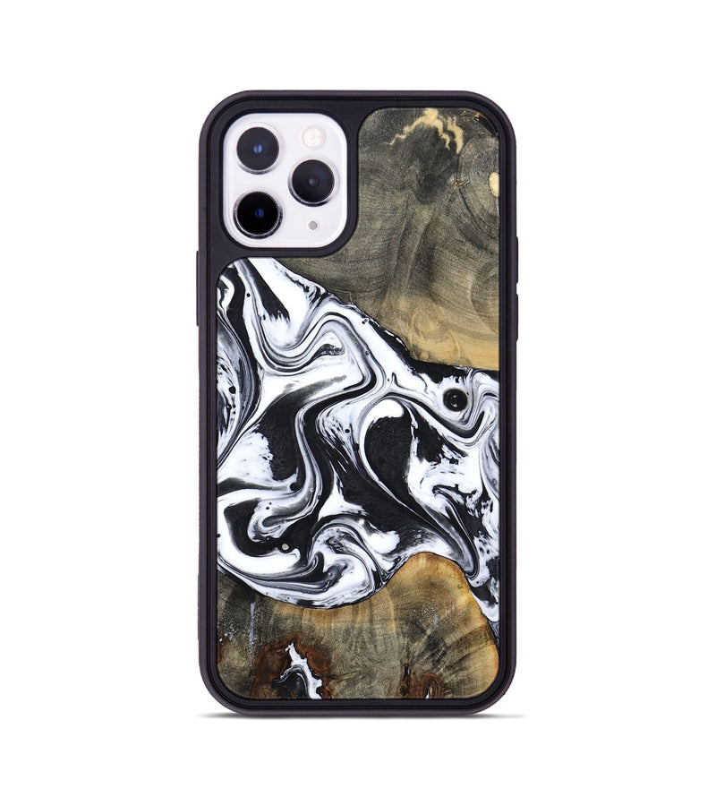 iPhone 11 Pro Wood Phone Case - Lorrie (Black & White, 809894)
