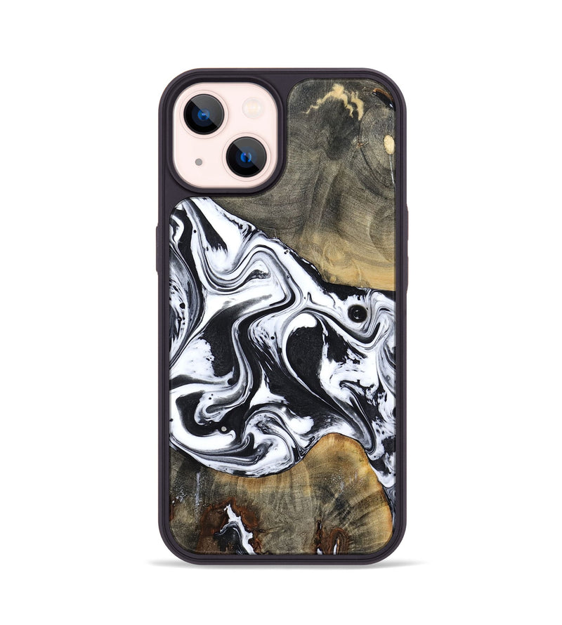 iPhone 14 Wood Phone Case - Lorrie (Black & White, 809894)
