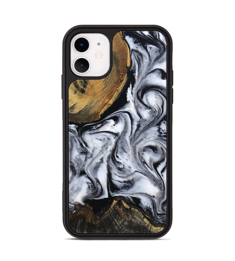 iPhone 11 Wood Phone Case - Ace (Black & White, 809895)