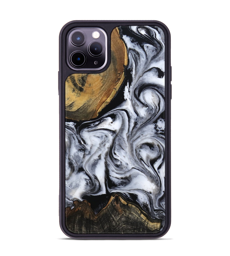 iPhone 11 Pro Max Wood Phone Case - Ace (Black & White, 809895)