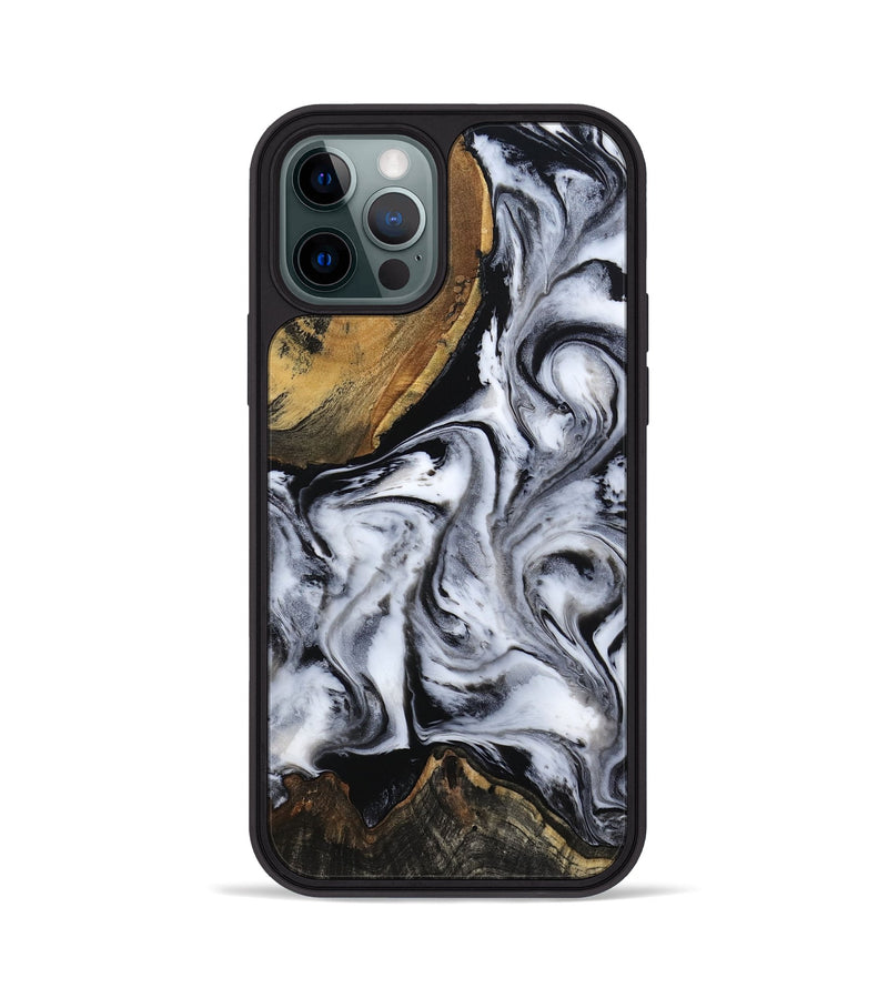 iPhone 12 Pro Wood Phone Case - Ace (Black & White, 809895)