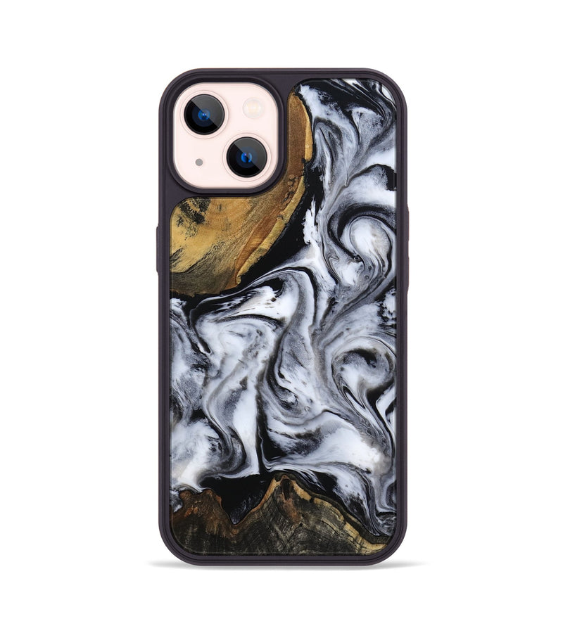 iPhone 14 Wood Phone Case - Ace (Black & White, 809895)