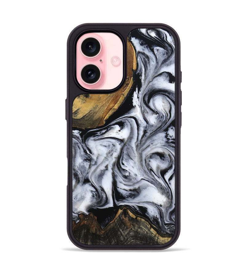 iPhone 16 Wood Phone Case - Ace (Black & White, 809895)